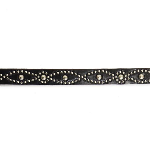 HTC(Hollywood Trading Company) Belt #D-Style Studs 0.75インチ ベルト ブラックレザーxシルバースタッズの画像