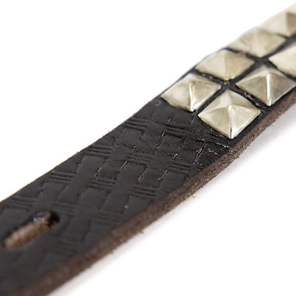 HTC(Hollywood Trading Company) Belt #EMB19 14 2 Line 1.0インチ ベルト ブラックレザーxシルバースタッズの画像