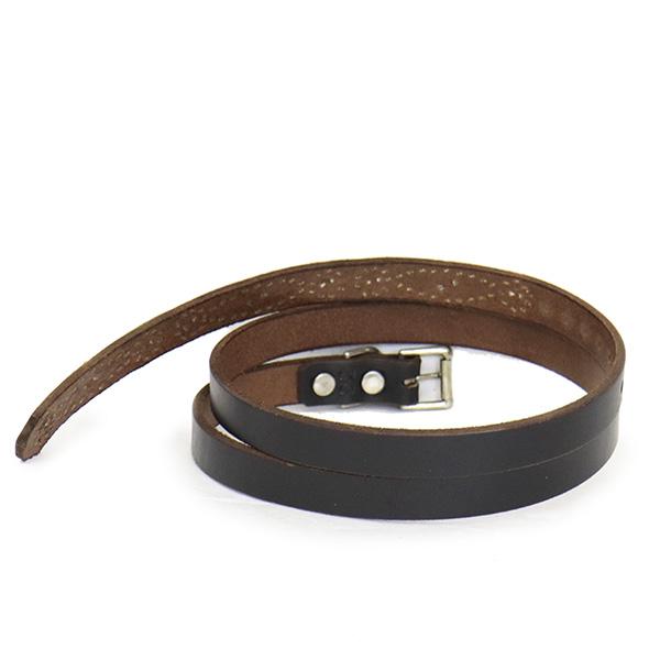 HTC(Hollywood Trading Company) Belt End Only #N-Style 0.75インチ ベルト ブラックレザーxシルバースタッズxブラススタッズの画像