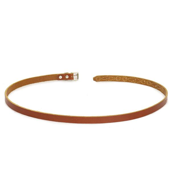 HTC(Hollywood Trading Company) Belt End Only #N-Style 0.75インチ ベルト ライトブラウンレザーxシルバースタッズxブラススタッズの画像