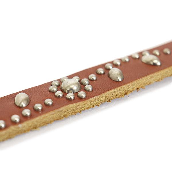 HTC(Hollywood Trading Company) Belt #SN-32 Studs 0.75インチ ベルト ライトブラウンレザーxシルバースタッズの画像