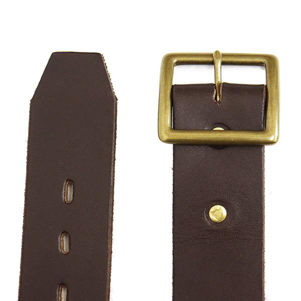HTC(Hollywood Trading Company) Belt #24S 1.75インチ レザーベルト ダークブラウンレザーxブラススタッズxイエローストーンの画像