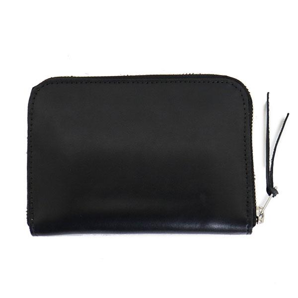 HTC(Hollywood Trading Company) Zipper Medium Wallet #BONE&ARROW Umbrella ジッパー ミディアムウォレット ブラックレザーxシルバースタッズの画像