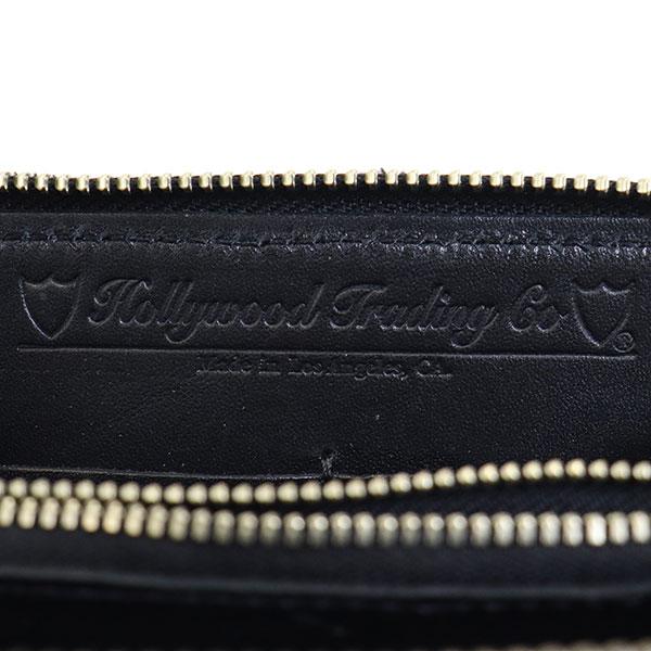HTC(Hollywood Trading Company) Zipper Medium Wallet #BONE&ARROW Umbrella ジッパー ミディアムウォレット ブラックレザーxシルバースタッズの画像