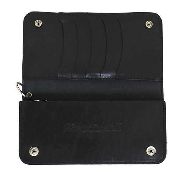 HTC(Hollywood Trading Company) T-1 Wallet #BONE&ARROW Umbrella ロングウォレット ブラックレザーxシルバースタッズの画像