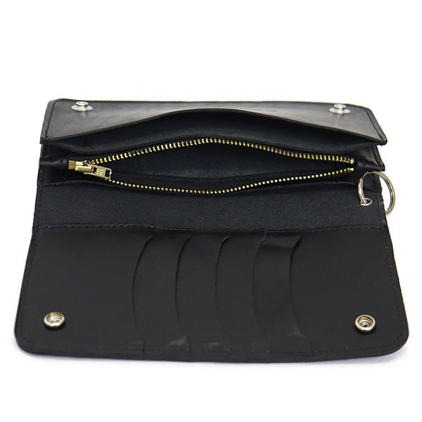 HTC(Hollywood Trading Company) T-1 Wallet #BONE&ARROW Umbrella ロングウォレット ブラックレザーxシルバースタッズの画像