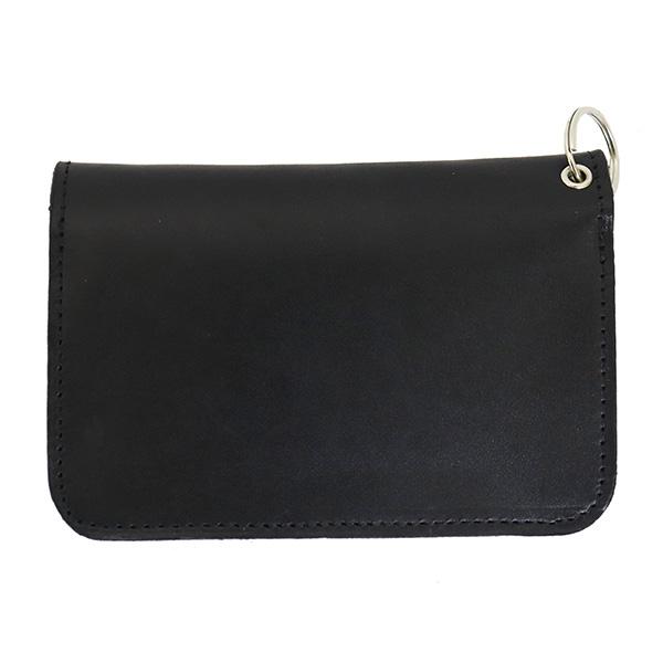 HTC(Hollywood Trading Company) T-2 Wallet #BONE&ARROW Umbrella ミディアムウォレット ブラックレザーxシルバースタッズの画像