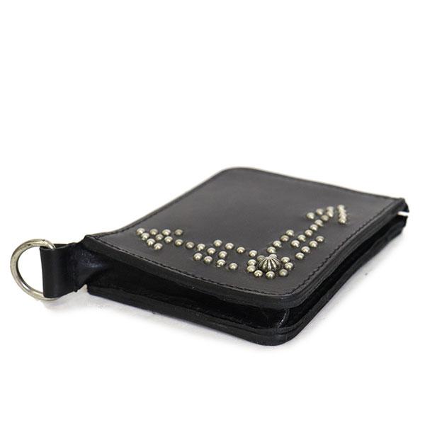 HTC(Hollywood Trading Company) T-5 Wallet #BONE&ARROW Umbrella カードケース ブラックレザーxシルバースタッズの画像