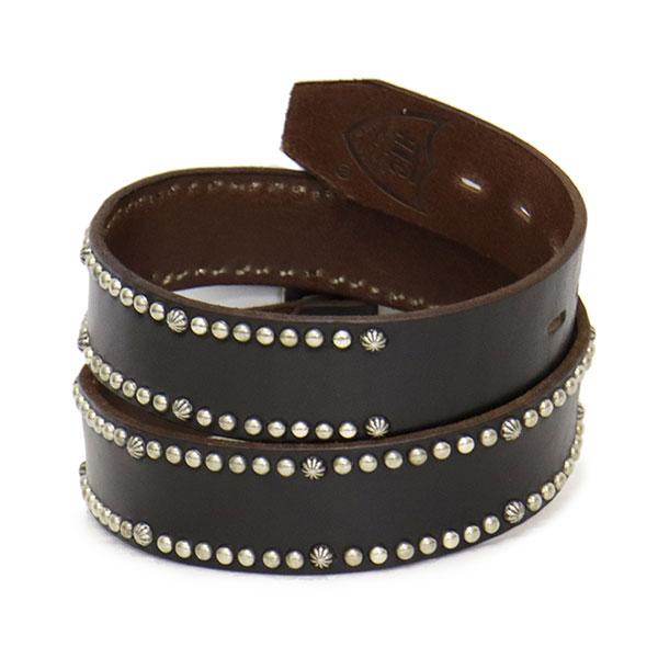 HTC(Hollywood Trading Company) Belt #20 Umbrella 30 1.75インチ レザーベルト ブラックレザーxシルバースタッズの画像