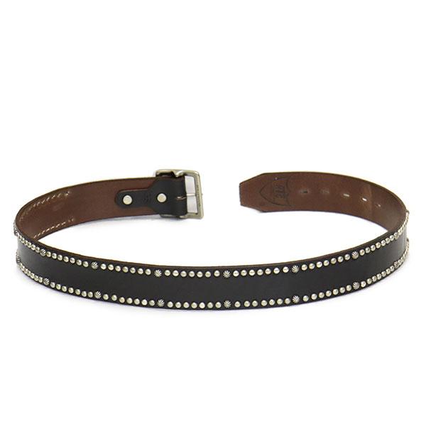 HTC(Hollywood Trading Company) Belt #20 Umbrella 30 1.75インチ レザーベルト ブラックレザーxシルバースタッズの画像