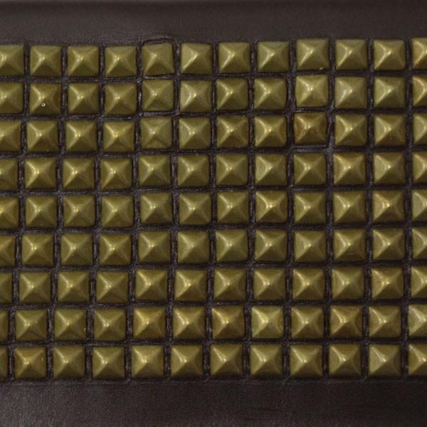 HTC(Hollywood Trading Company) #14 T-1 Pyramid Brass Studs LONG WALLET (ピラミッドブラススタッズ ロングウォレット) ダークブラウンレザーの画像
