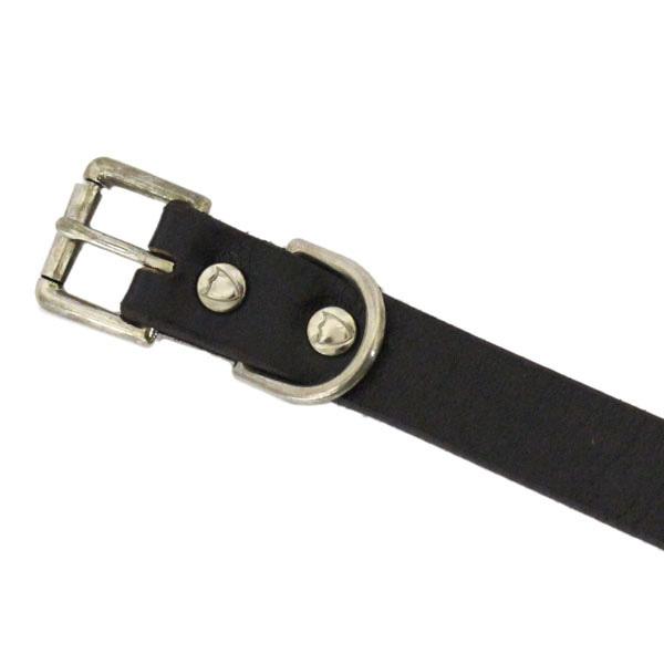 HTC(Hollywood Trading Company) #SN-32 Studs 0.75インチ ベルト ブラックレザーxニッケルスタッズの画像