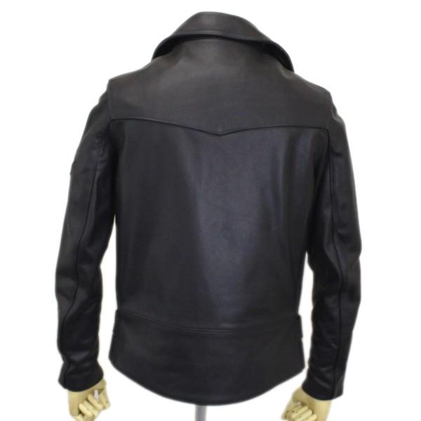 JAMES GROSE ブラックレザー カウハイド 36 JAMES GROSE (ジェームスグロース) G36-12 MEN'S GEORGIAN COW JKT