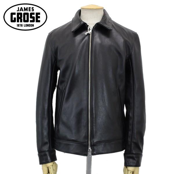 JAMES GROSE (ジェームスグロース) G21-12 MEN'S AVIATION CHL JACKET(メンズ アビエーション カウハイドレザージャケット) BLACK JG011｜threewoodjapan