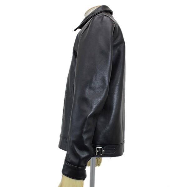 JAMES GROSE (ジェームスグロース) G21-12 MEN'S AVIATION CHL JACKET(メンズ アビエーション カウハイドレザージャケット) BLACK JG011｜threewoodjapan｜04