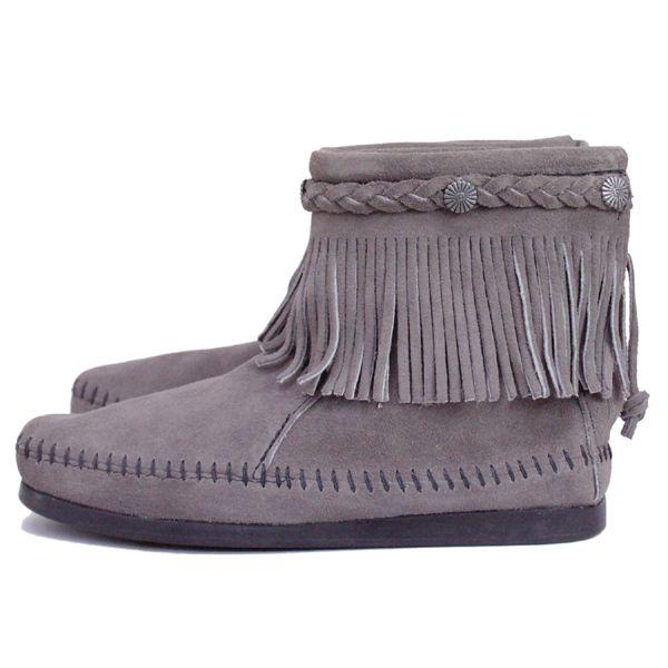 sale セール MINNETONKA(ミネトンカ) Hi Top Back Zip Boot(ハイトップ バックジップブーツ) #291T GREY レディース MT015｜threewoodjapan｜04