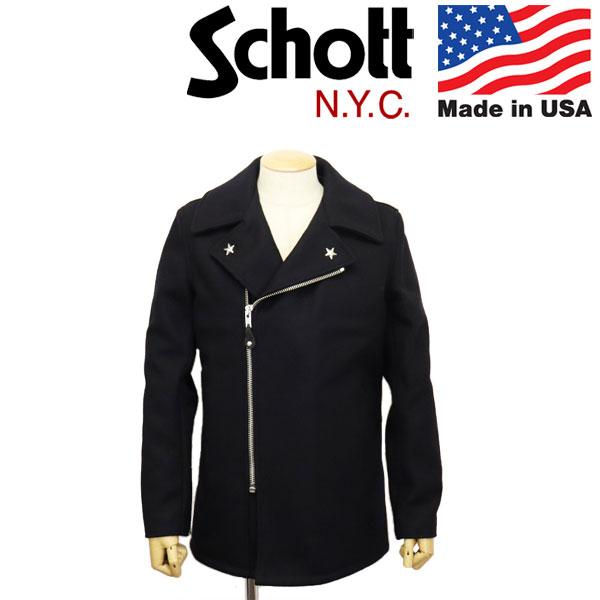 Schott (ショット) 2954001 766US MELTON ZIP UP P-COAT 24oz メルトン