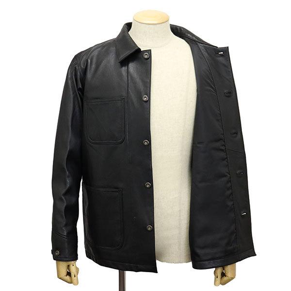 Schott (ショット) 3111050 LAMB LEATHER COVERALL JKT カバーオール レザージャケット 09BLACKの画像