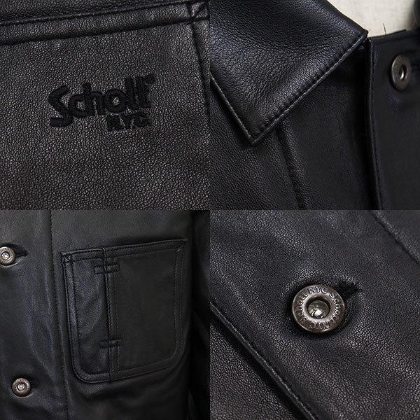Schott (ショット) 3111050 LAMB LEATHER COVERALL JKT カバーオール レザージャケット 09BLACKの画像