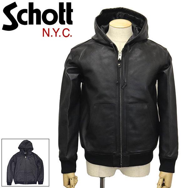 Schott (ショット) 3111054 LEATHER FULL ZIP PARKA レザーフルジップ