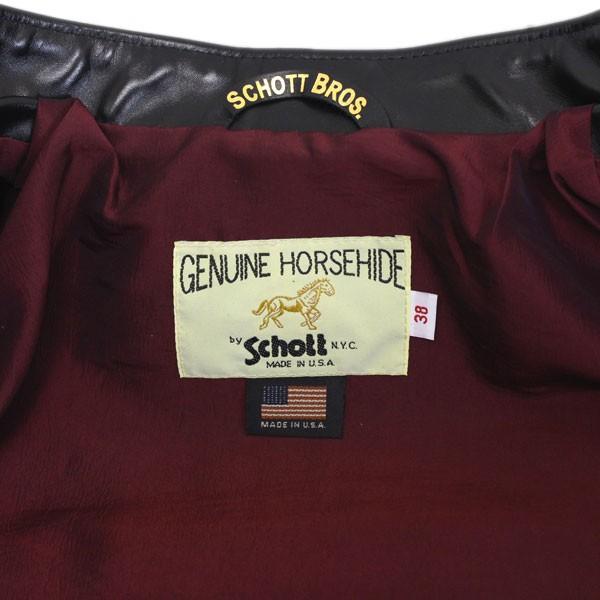 Schott (ショット) 641XX HORSE HIDE CAFE RACER (ホースハイドカフェレーサー) ライダースジャケット BLACKの画像
