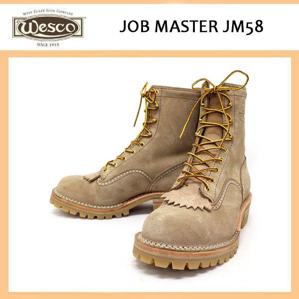 Wescoウエスコ Jobmasterジョブマスター Burlap Leather，Semi Lace to Toe，8height，#100HoneySole，Boss Toe JM58