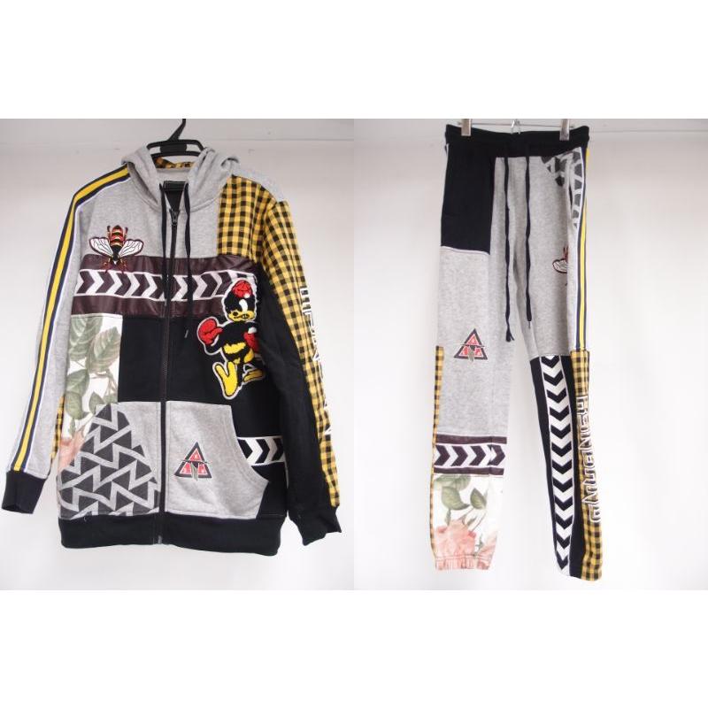 REASON リーズン スウェットセットアップ パッチワーク SIZE:M(上)S(下  
