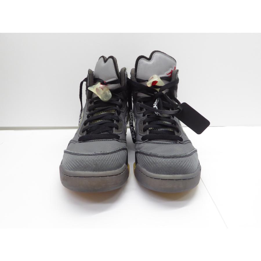 NIKE × OFF-WITHE AIR JORDAN 5 RETRO SP BLACK MUSLIN-FIRE RED CT8480-001 size27.0cm 靴 スニーカー △WT2813｜thrift-webshop｜02