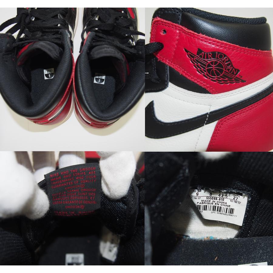 NIKE JORDAN 1 RETRO HIGH OG -BRED TOE- 555088-610 size27.0cm NIKE JORDAN 1 RETRO HIGH OG -BRED TOE- 555088-610 size27.0cm