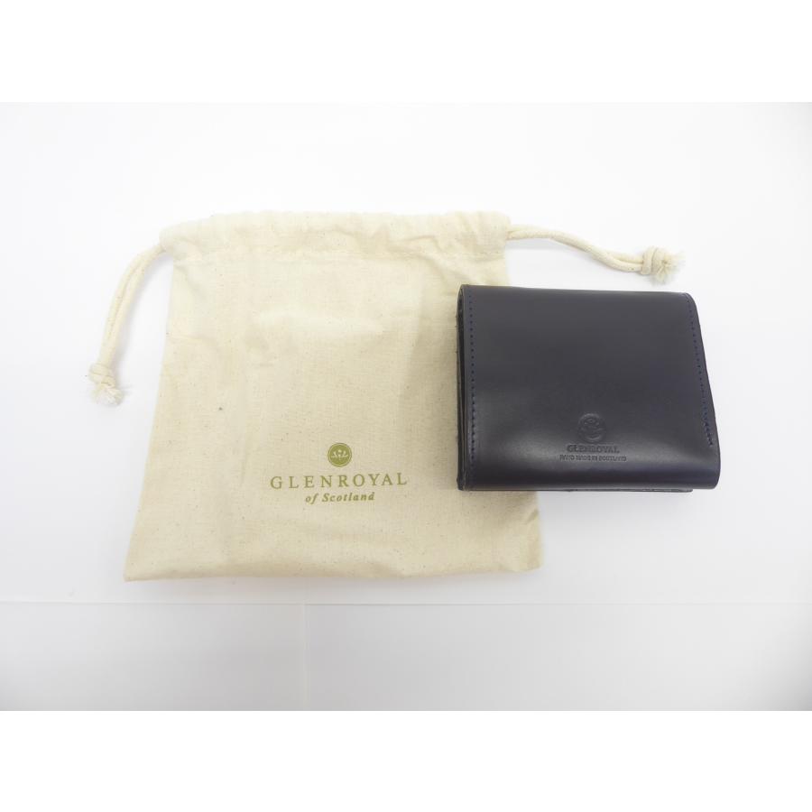 未使用に近い GLEN グレンロイヤル 二つ折り財布 マネークリップ GLENROYAL（グレンロイヤル） 二つ折り 保存袋付 財布 △WA6359
