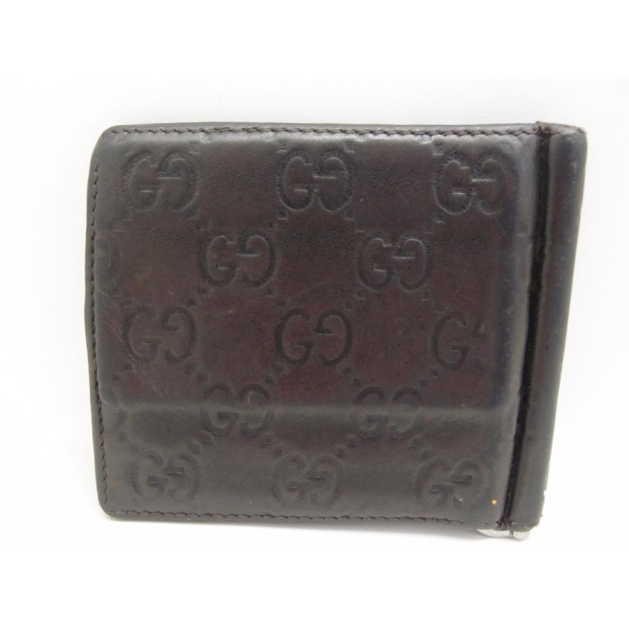 GUCCI グッチ シマ レザー 170580 493075 マネークリップ 二つ折り財布  