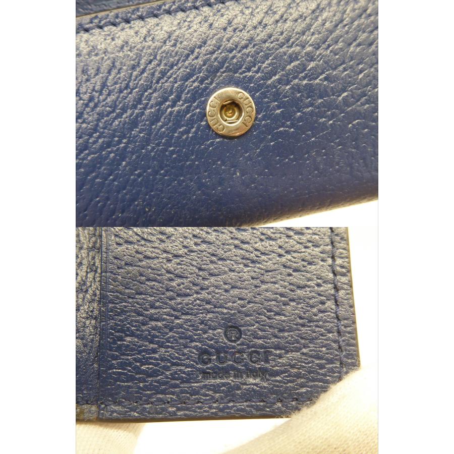 GUCCI グッチ GGマーモント 435305 ネイビー 6連キーケース △WP2270 