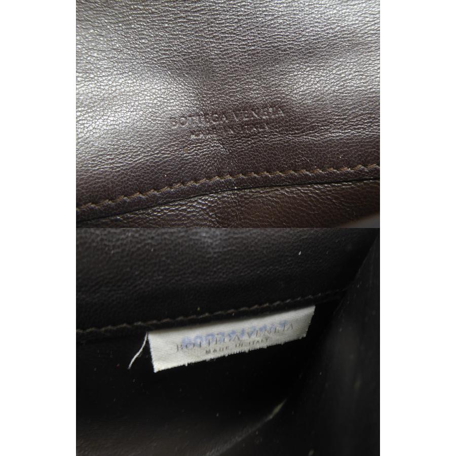 BOTTEGA VENETA イントレチャート 長財布 ダークブラウン フラップ