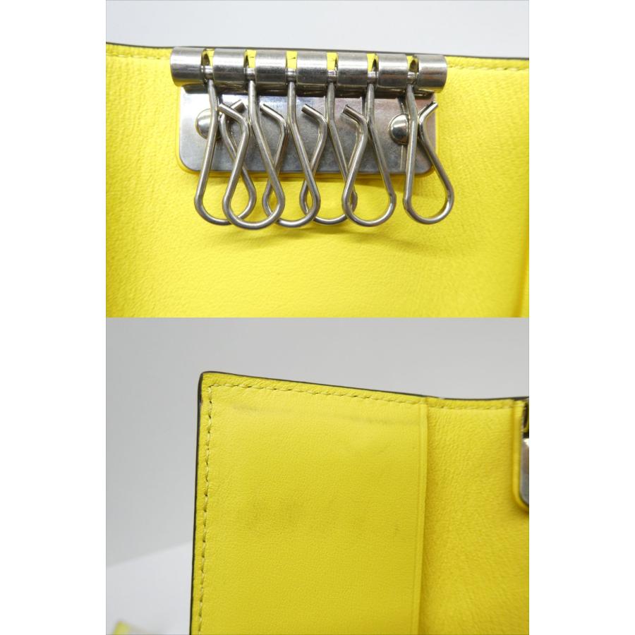 CELINE（セリーヌ） レザー イエロー 6連 キーケース △WP2774