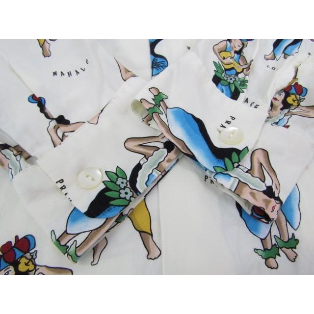 Aloha Blossom アロハブロッサム HULA GIRL 長袖 アロハシャツ SIZE:44 
