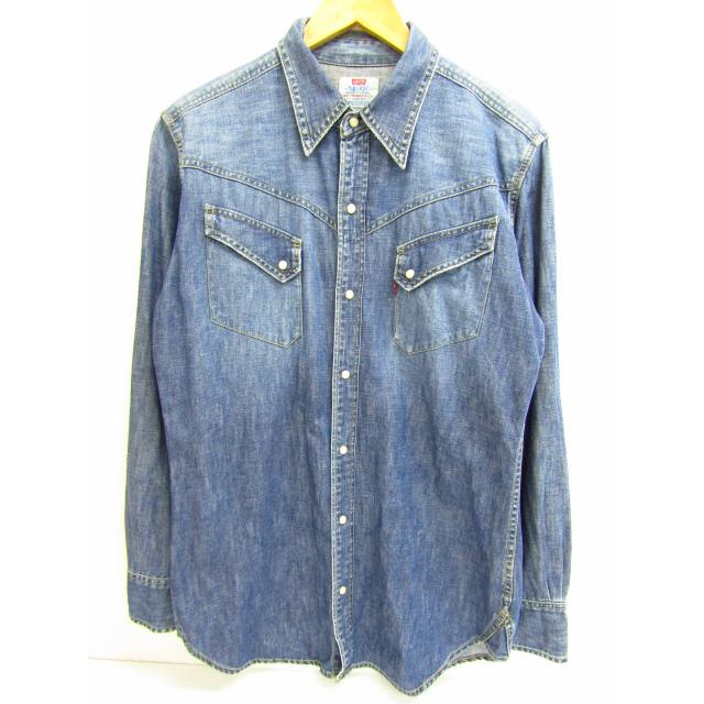 Levi's リーバイス ウエスタンシャツ デニムシャツ 長袖 MADE IN HONG KONG SIZEL♪FG5344 N113