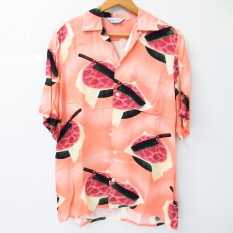 NIPOALOHA ニポアロハ アロハシャツ レーヨンシャツ 西瓜文様 SIZE：M 