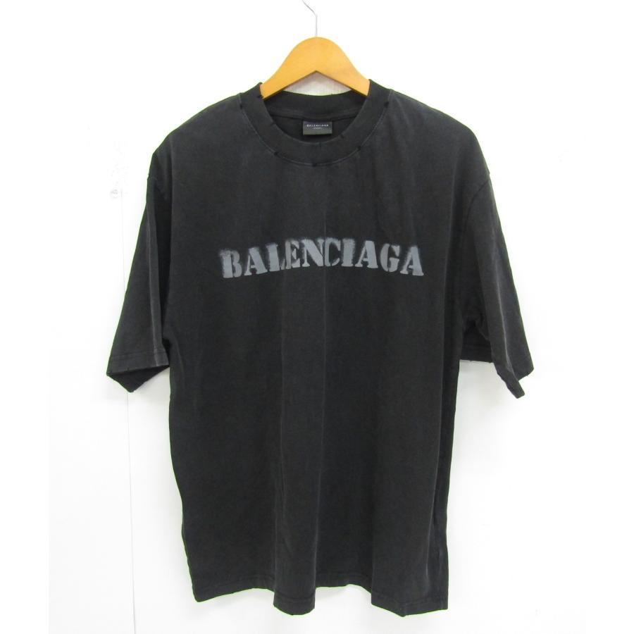 BALENCIAGA（バレンシアガ） Stencil Logo Printed Oversized Tee