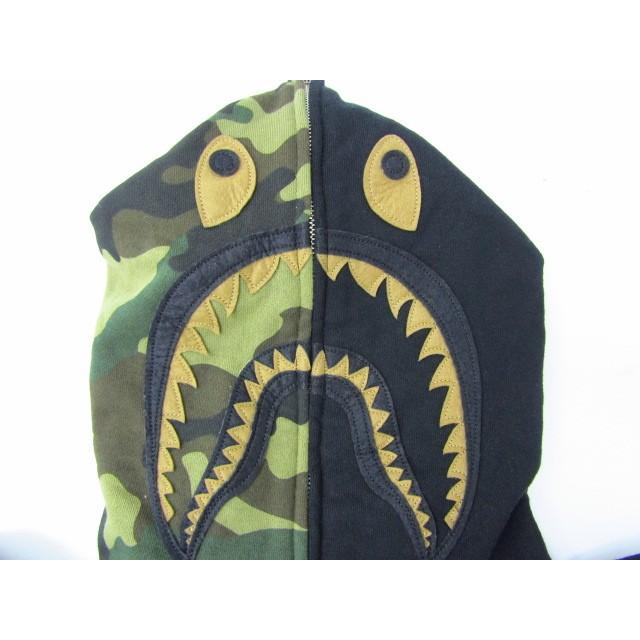 A BATHING APE ア・ベイシングエイプ × UNDEFEATED アンディフィーテッド WOODLAND CAMO SHARK HOODIE シャークパーカー SIZE:L｜thrift-webshop｜06