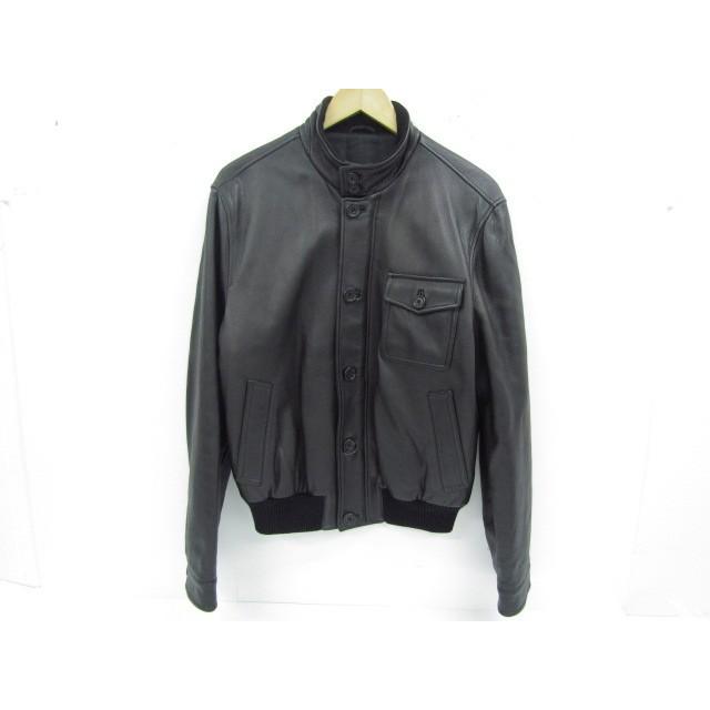 ゼニア レザージャケット 50 Zegna ゼニア ブラウンレザージャケット