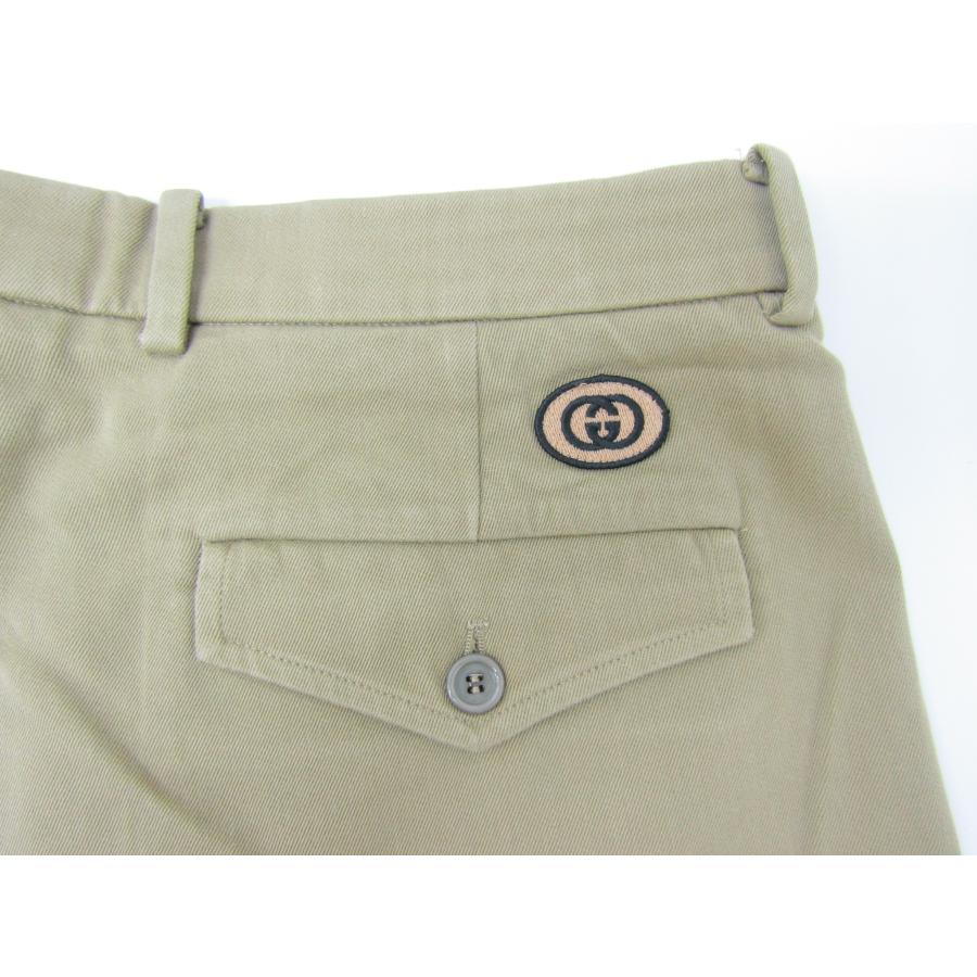 GUCCI グッチ / GGロゴパッチ スラックス チノ パンツ 639398 GUCCI グッチ / GGロゴパッチ スラックス チノ パンツ 639398