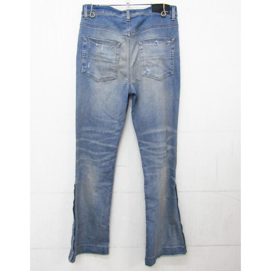 AMIRI アミリ 裾スナップ フレア デニムパンツ ダメージ加工 AMIRI アミリ 裾スナップ フレア デニムパンツ ダメージ加工