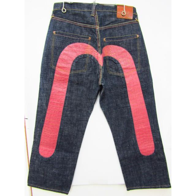 EVISU エヴィス クロコ型押しレザー 大黒カモメ デニムパンツ EVISU エヴィス クロコ型押しレザー 大黒カモメ デニムパンツ