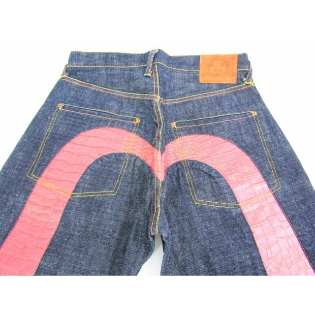 EVISU エヴィス クロコ型押しレザー 大黒カモメ デニムパンツ EVISU エヴィス クロコ型押しレザー 大黒カモメ デニムパンツ