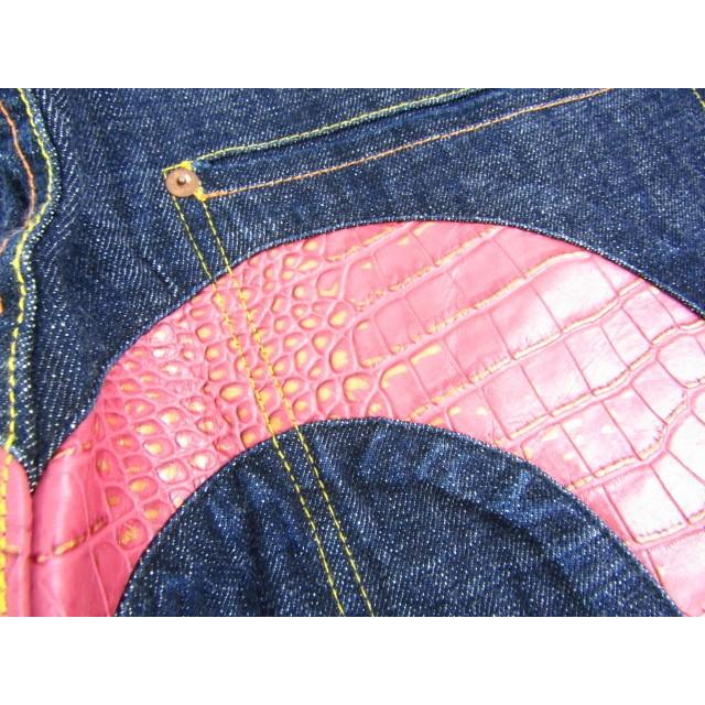 EVISU エヴィス クロコ型押しレザー 大黒カモメ デニムパンツ EVISU エヴィス クロコ型押しレザー 大黒カモメ デニムパンツ