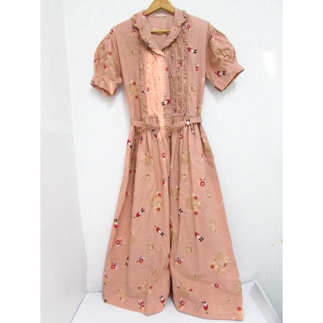 PINK HOUSE ピンクハウス ワンピース 半袖 フラワー 兵隊 ▽FL695  