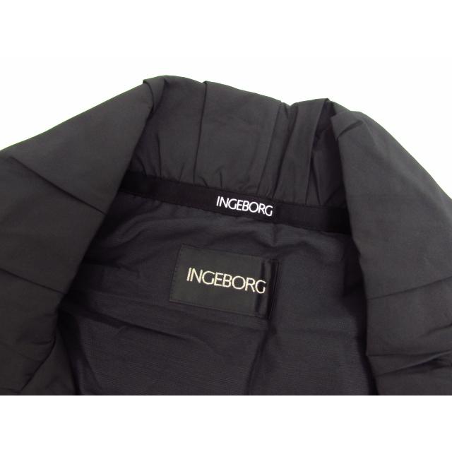 INGEBORG インゲボルグ 黒ポリロングコート ロングジャケット