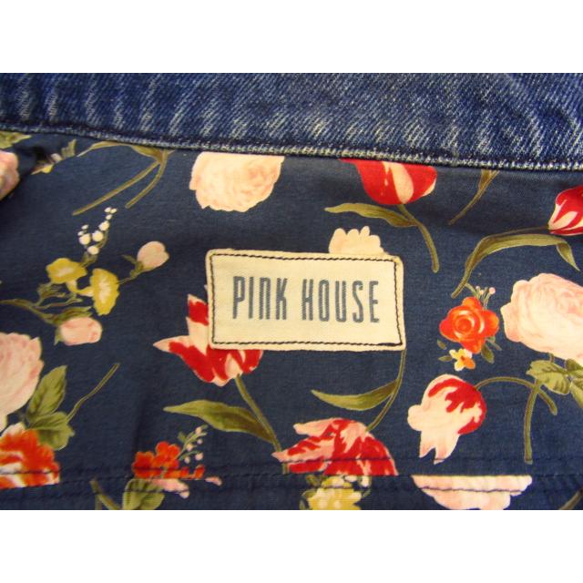 PINK HOUSE ピンクハウス デニムジャケット 刺繍 裏地フラワー PINK HOUSE ピンクハウス デニムジャケット 刺繍 裏地フラワー