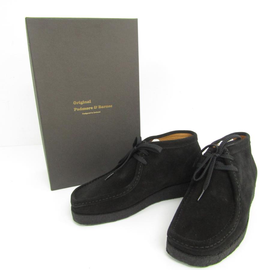 【美品】パドモア＆バーンズ P287 レザー×スエード コンビ 黒 UK7 Padmore&Barnes 【セール20%OFF】 PADMORE ＆ BARNES パドモアアンド