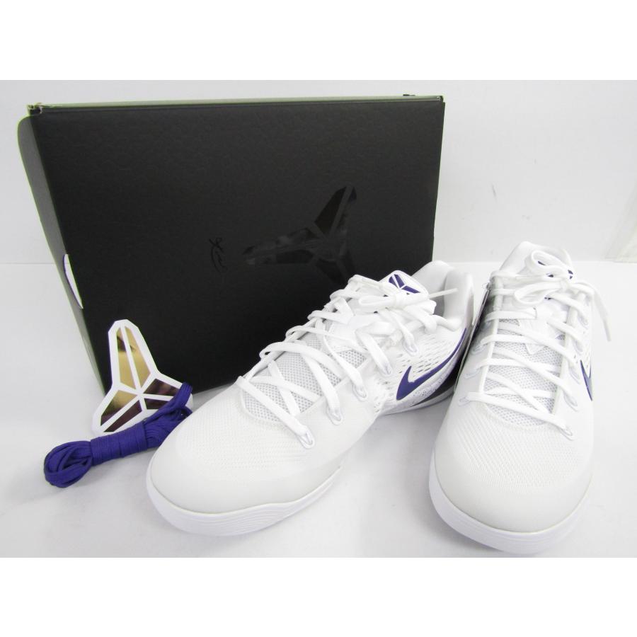 シューズ(男性用) NIKE KOBE 9 EM Low White Purple NIKE（ナイキ） Kobe 9 Elite Low EM Protro 